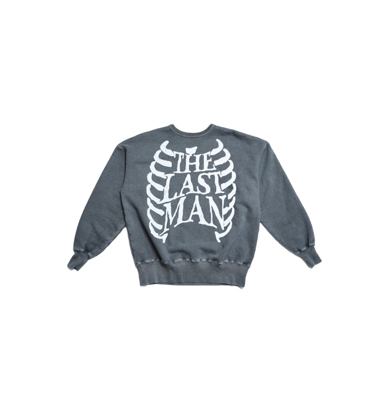【ラスト1点】PRINTED CREW NECK "BONE" / クルーネックスウェット (ブラック)