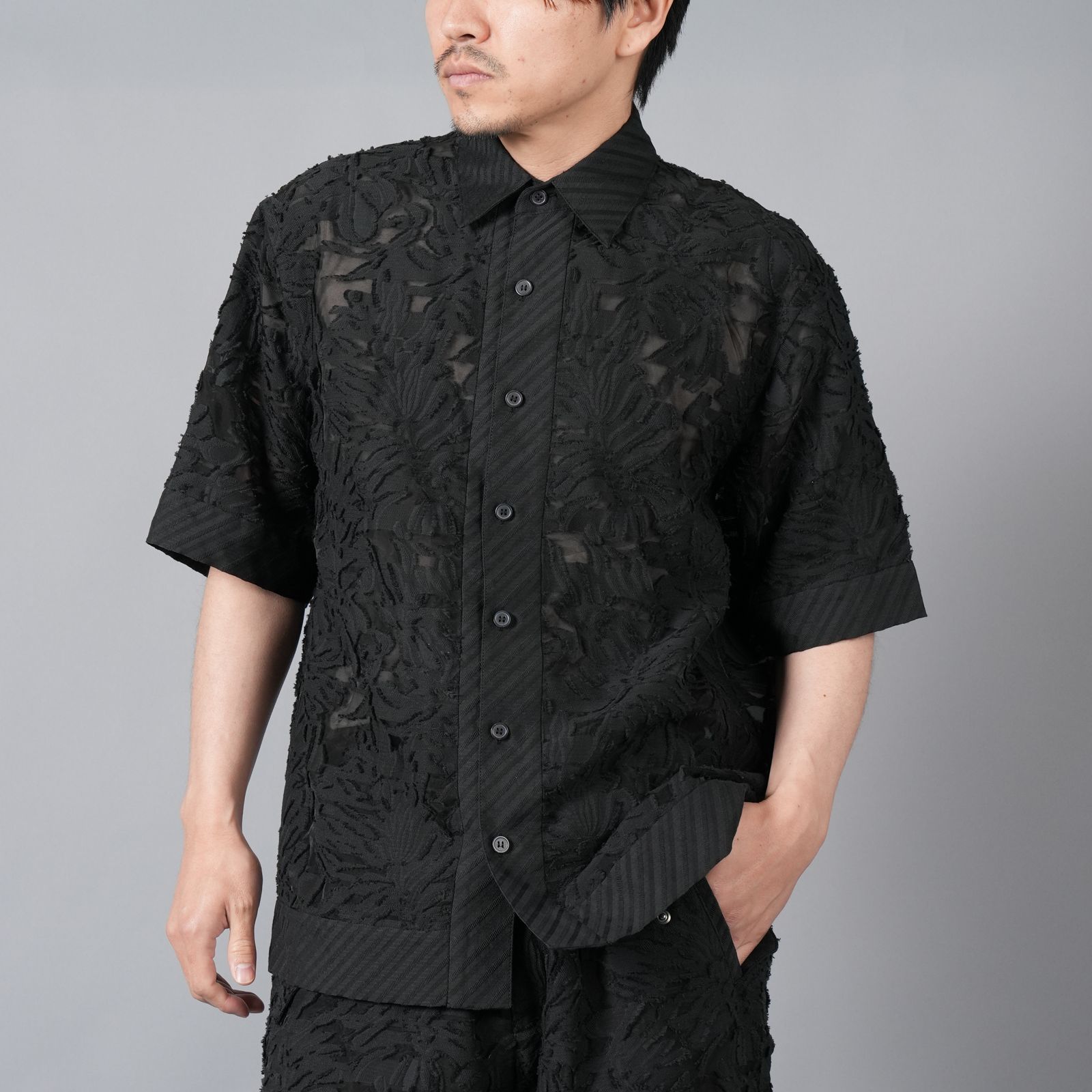 【ラスト1点】 CUT JACQUARD / カットジャガード (ブラック)