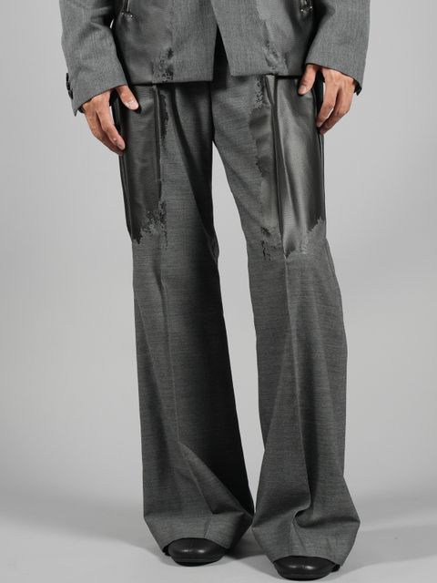 TAILORED RIDERS Pants / テーラード ライダース パンツ (ウール・レザー スラックス) / ブラック