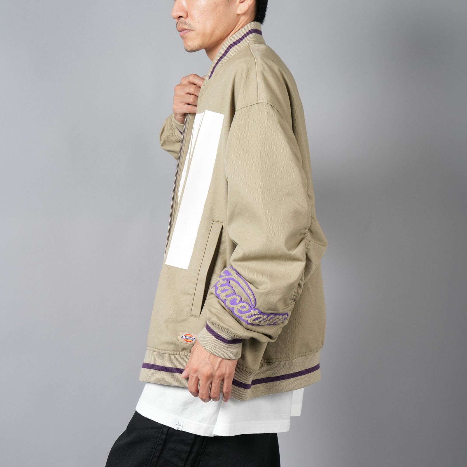 FACETASM - 【限定】FACETASM x DICKIES 7 BARS STADIUM JACKET / ファセッタズム x ディッキーズ  セブンバー スタジアムジャケット (ベージュ) | Confidence