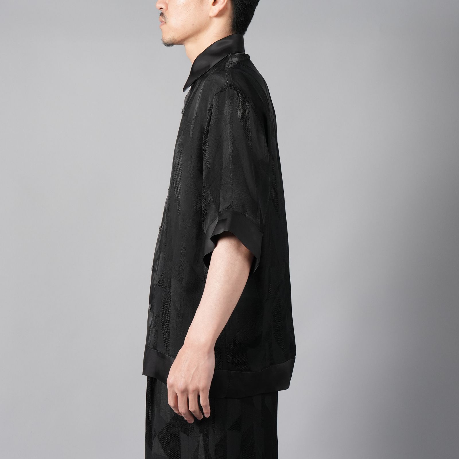 【ラスト1点】RAYON CUPRA SHIRT / レーヨン キュプラ シャツ (ブラック)