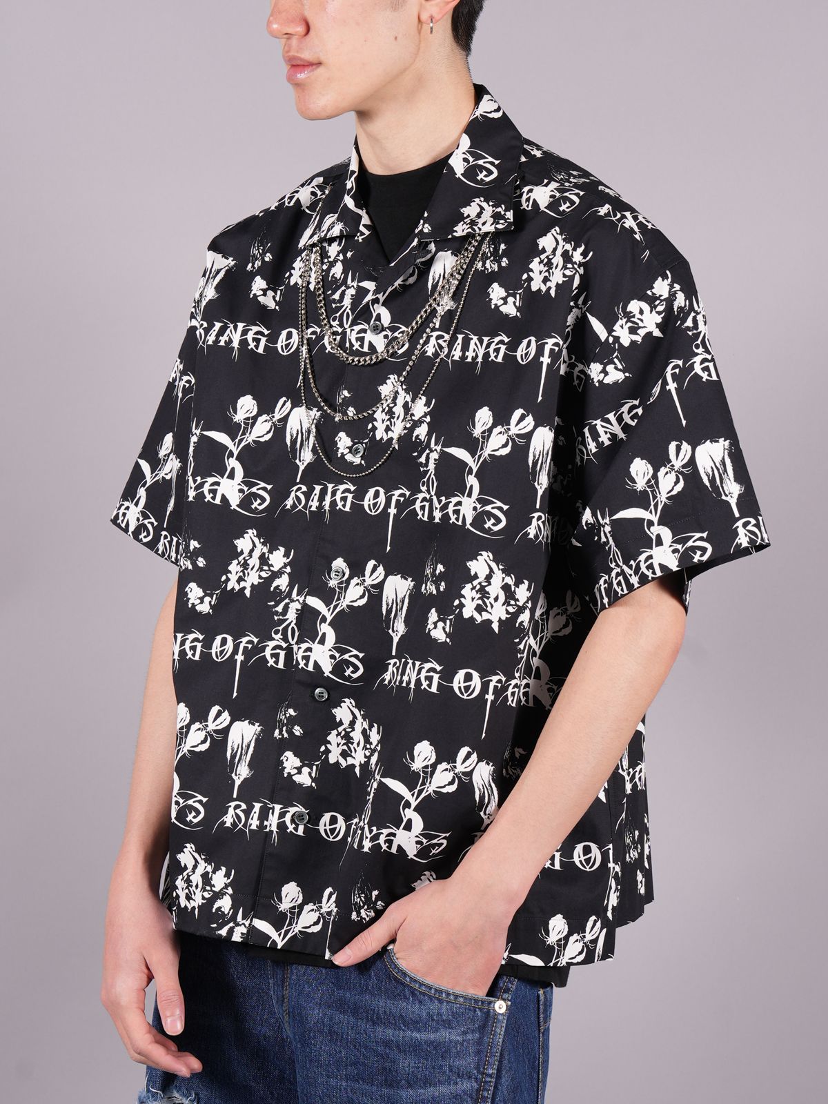 YUKI HASHIMOTO - 【ラスト1点】NECKLESS ATTACHED OPEN COLLAR SHIRTS