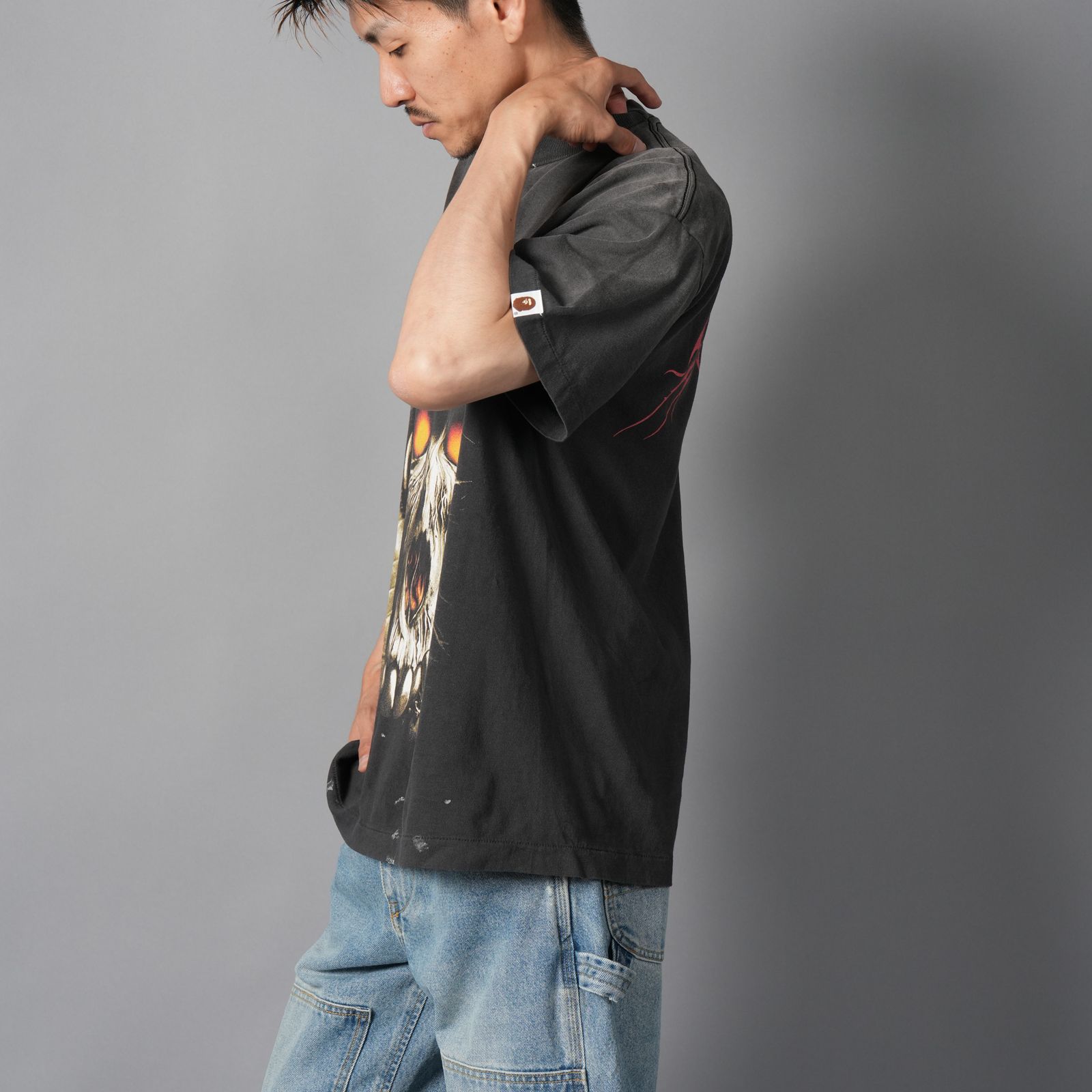 【コラボ】SM-HR1-0000-C37 / BAPE_SS TEE / SAINT BAPE / BLACK / Tシャツ (ブラック)