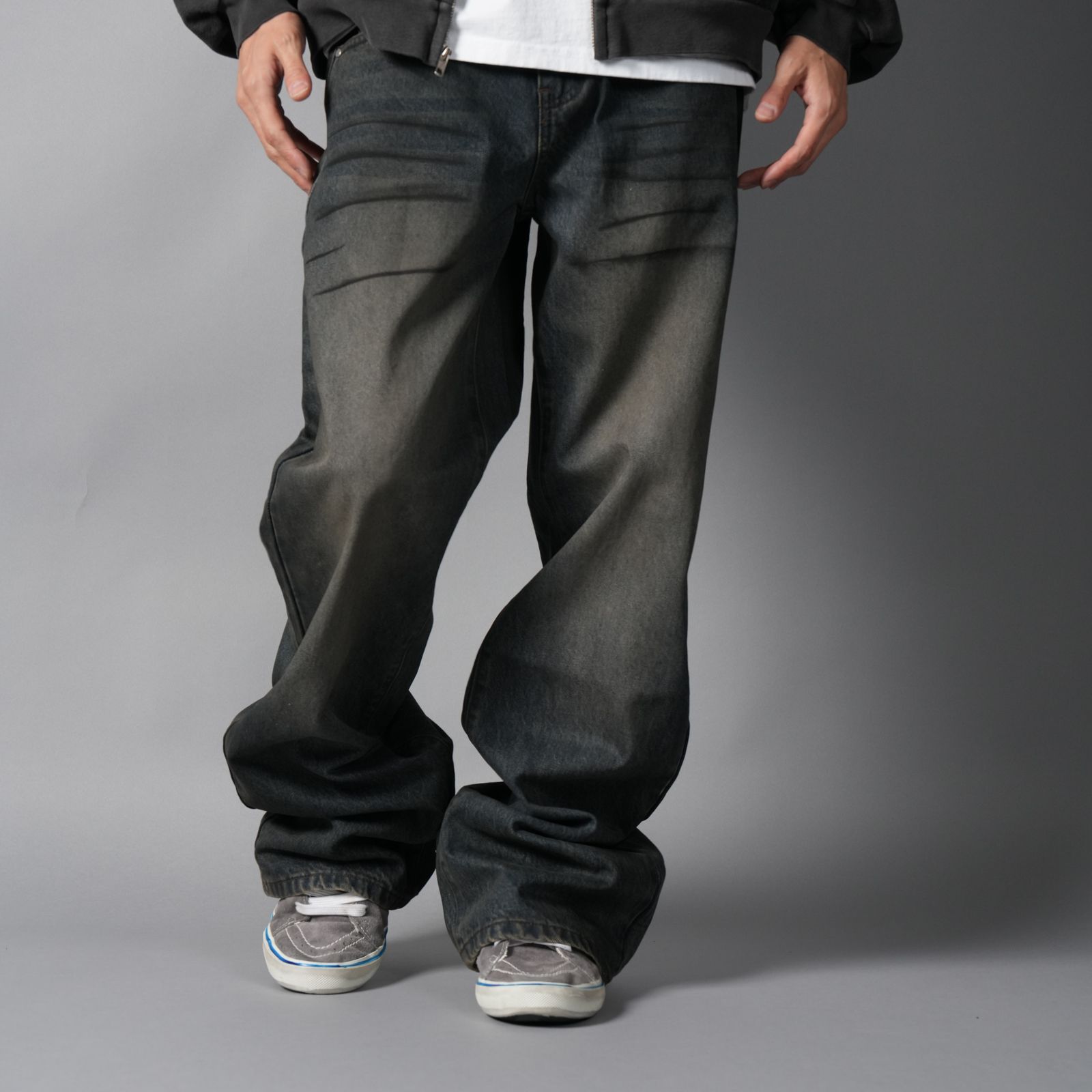 LAX, straight cut denim (junkyard) / デニムパンツ (ウォッシュドブルー)