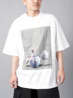 【ラスト1点】CREW NECK  PRINT T / クルーネック プリントTシャツ (ホワイト)