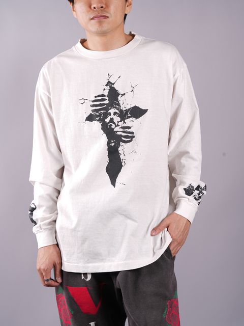 ラスト1点 / SM-S22-0000-028 /LS TEE /SM / WHITE / ロングスリーブ Tシャツ / セントマイケル  (ホワイト)