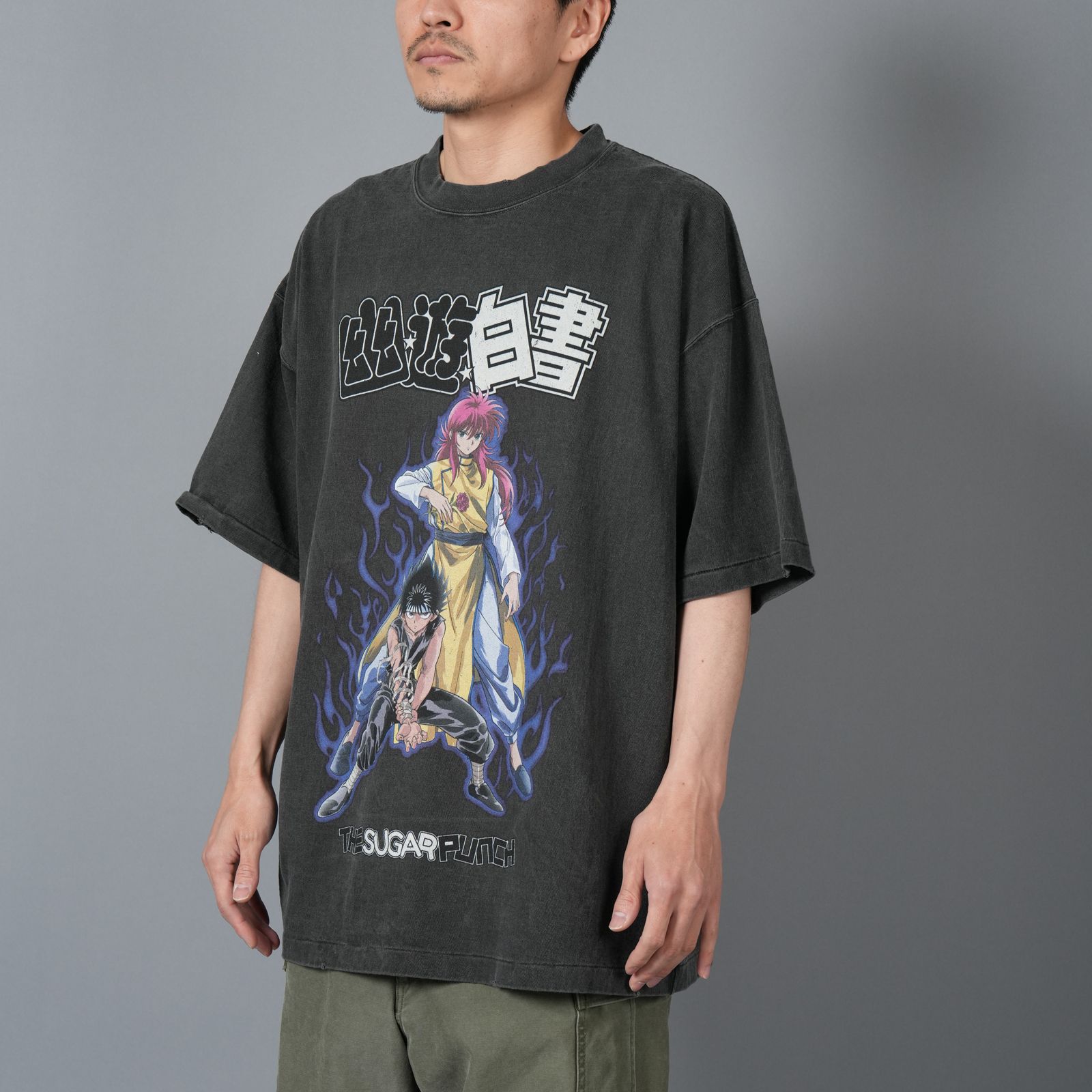 【ラスト1点】[幽遊白書]  TYUM24AM003 / S/S T-Shirt (KURAMA/HIEI) / Tシャツ (ブラック)