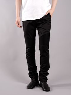 【ラスト1点】BH2 RIBBED WOOLPANTS W SATIN / ウール トラウザーパンツ (スラックス) / ブラック / メンズ