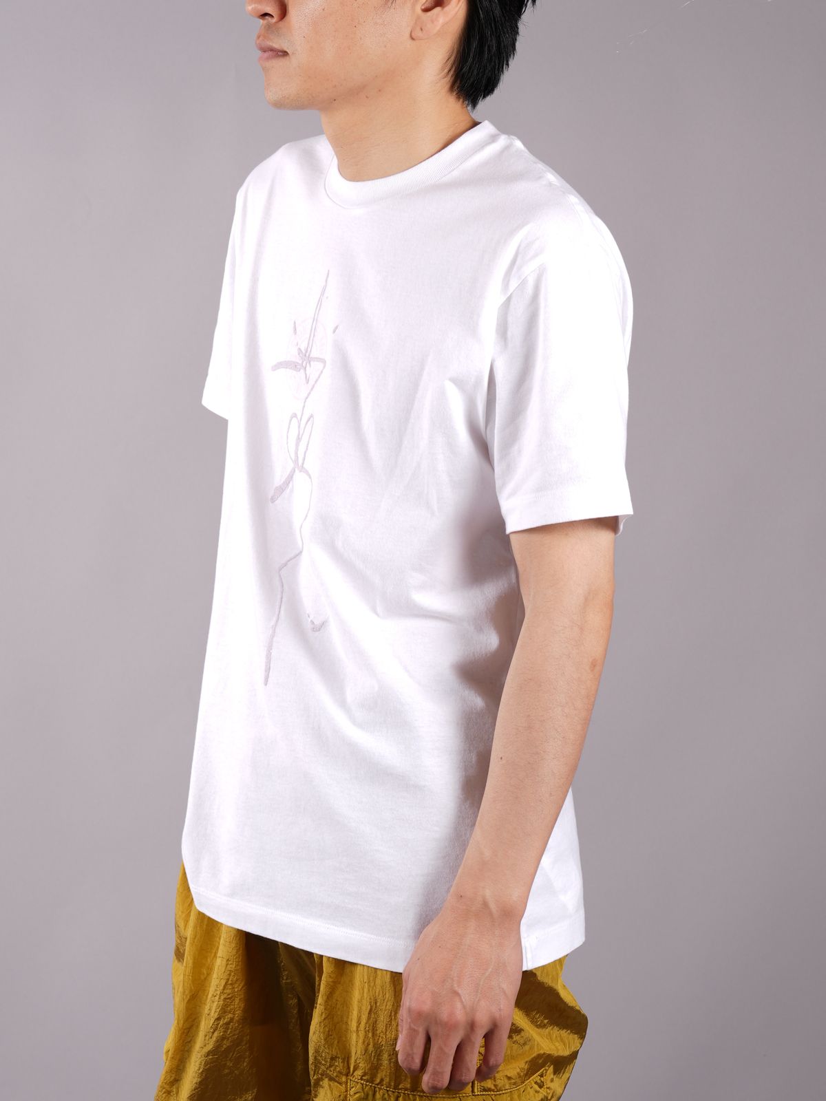 COTTON JERSEY 30/1 'INK ONE’ PRINT_ GARMENT DYED / プリント Tシャツ (コットンジャージー) / ホワイト / ガーメントダイ