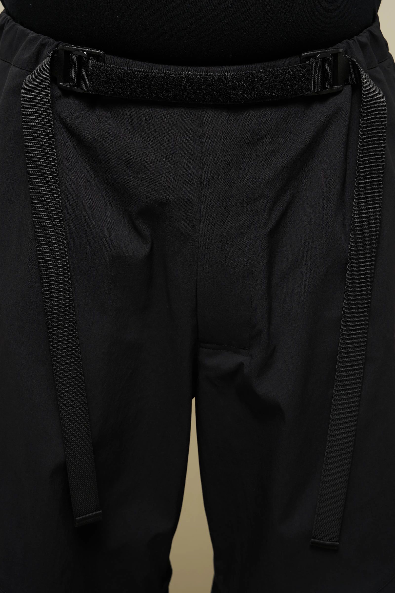 【ラスト1点】P56B-M / NYLON STRETCH WEB BELT TROUSER / / パンツ [ウルトラワイドフィット][ストレッチ入り] (ブラック)
