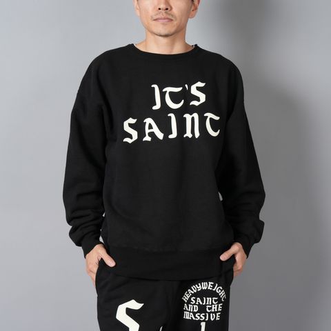 【10月12日(土) 10:00am 販売スタート!!】SM-YS1-0000-028 / CREW SWT / IT'S SAINT /BLACK / スウェット・トレーナー (ブラック)