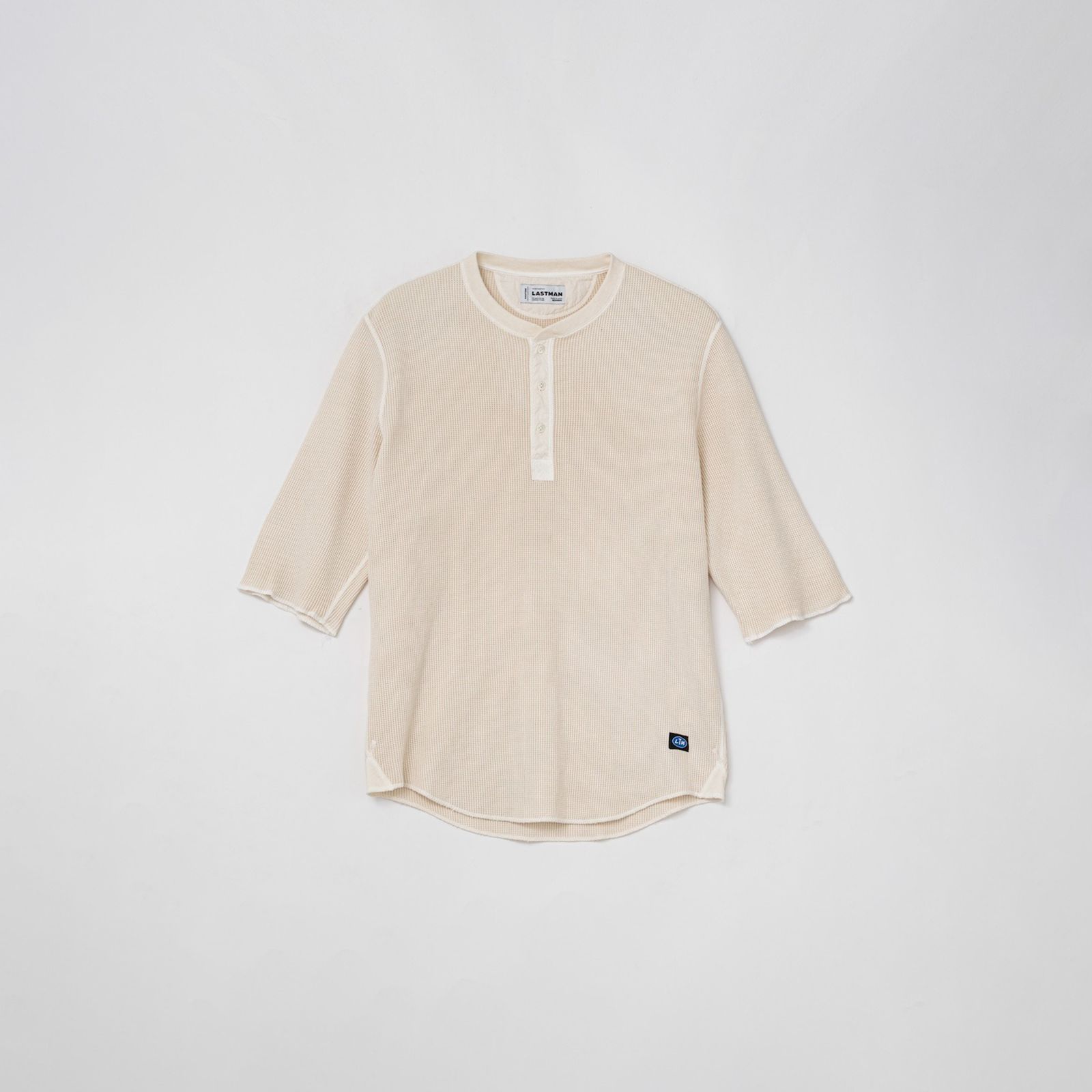 WAFFLE HENLEY (3/4)SLEEVE / ワッフル ヘンリーネック Tシャツ (ホワイト)