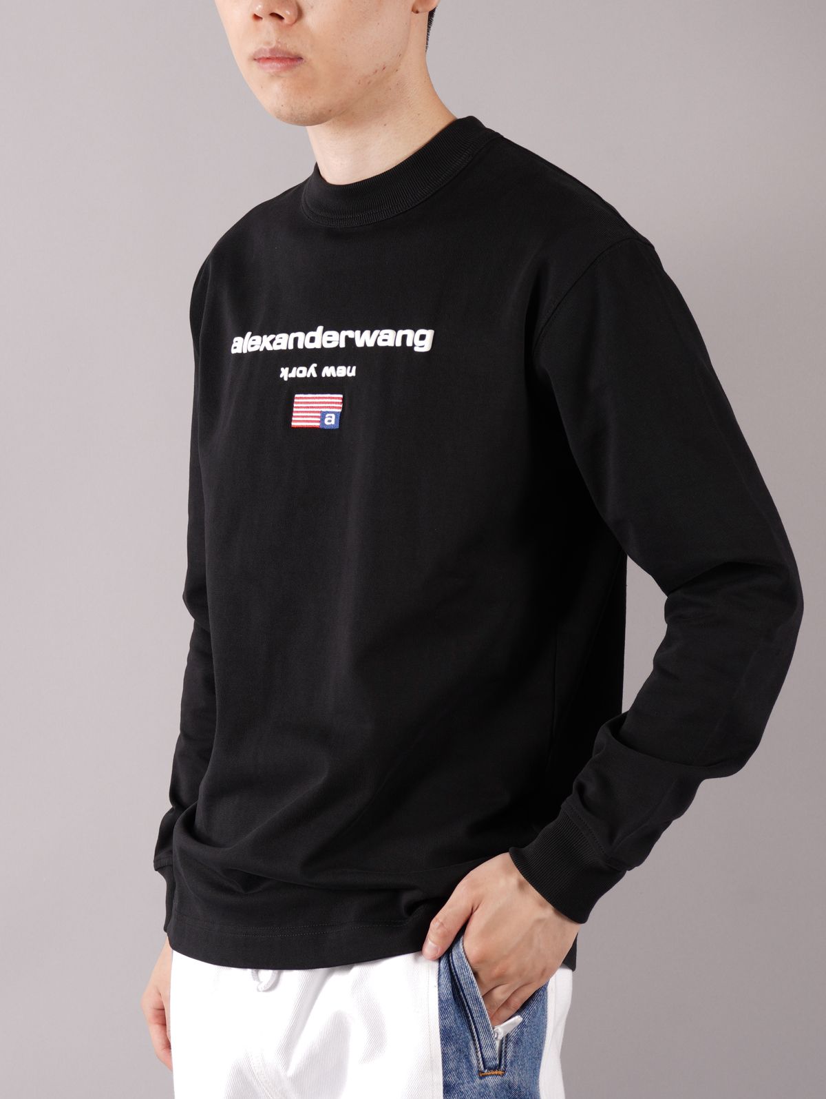 ラスト1点 / logo graphic long sleeve T-shirt / ロゴ グライフィック ロングスリーブ Tシャツ(ブラック) -  XS