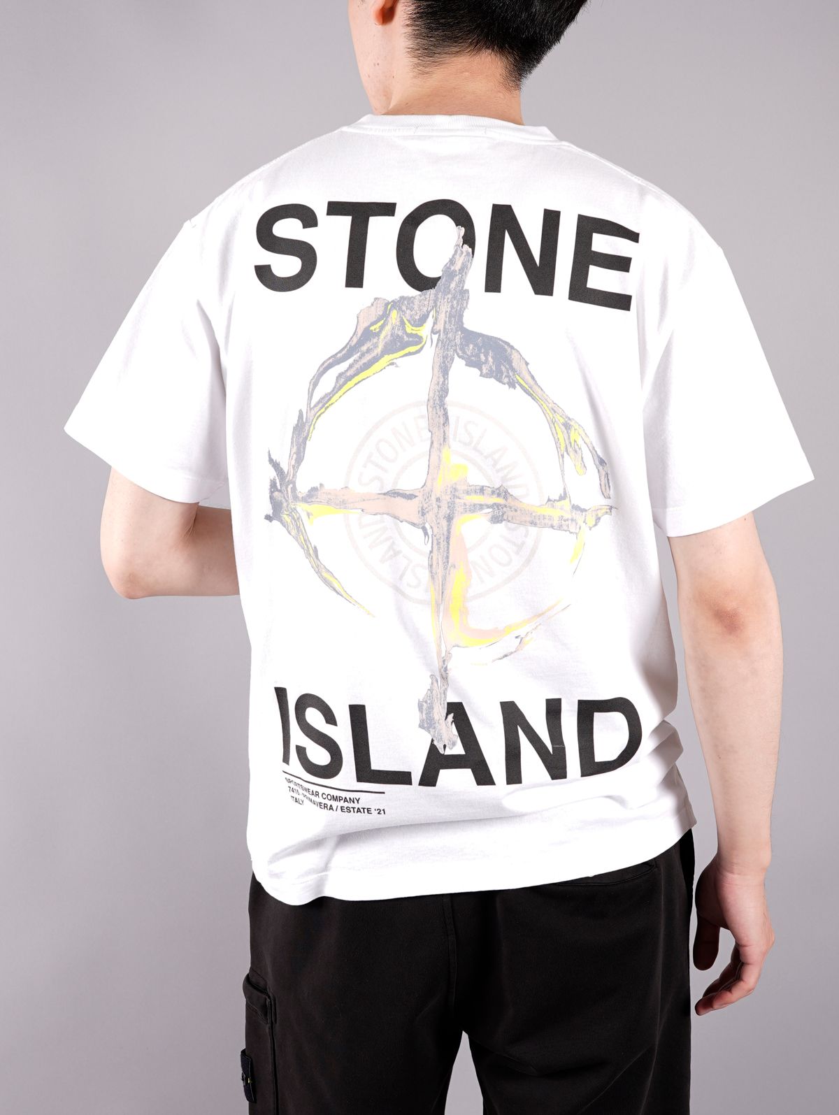 STONE ISLAND - ラスト1点 / MARBLE THREE / SI Tシャツ S/S (ホワイト