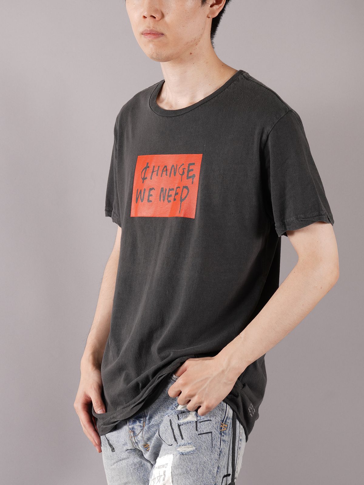 ラスト1点 / CHENGE WE NEED SS TEE / チェンジ ウィ ニード Tシャツ(ブラック)