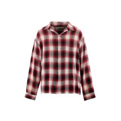 SM-MK8-0000-045 / RAYON SHIRT / CHECK / RED / ロングスリーブシャツ (レッド)