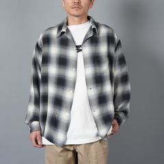 【ラスト1点】【コラボ】SM-HR8-0000-C29 / LM_CHECK SHIRT / CHECK/NVY / ラストマン チェックシャツ (ネイビー)