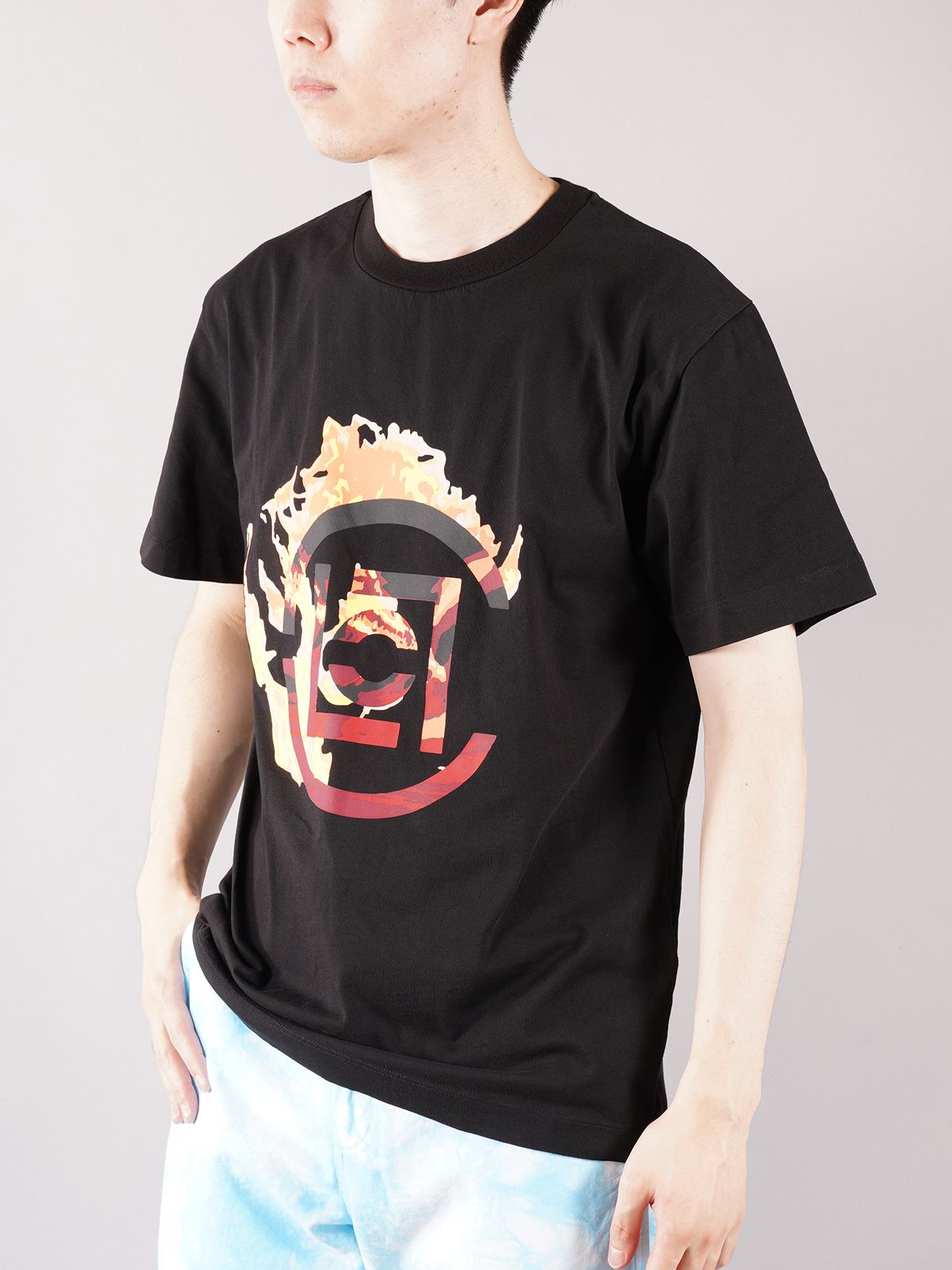 【ラスト1点】LOGO FLAME T SHIRT / ロゴフレーム Tシャツ (ブラック)