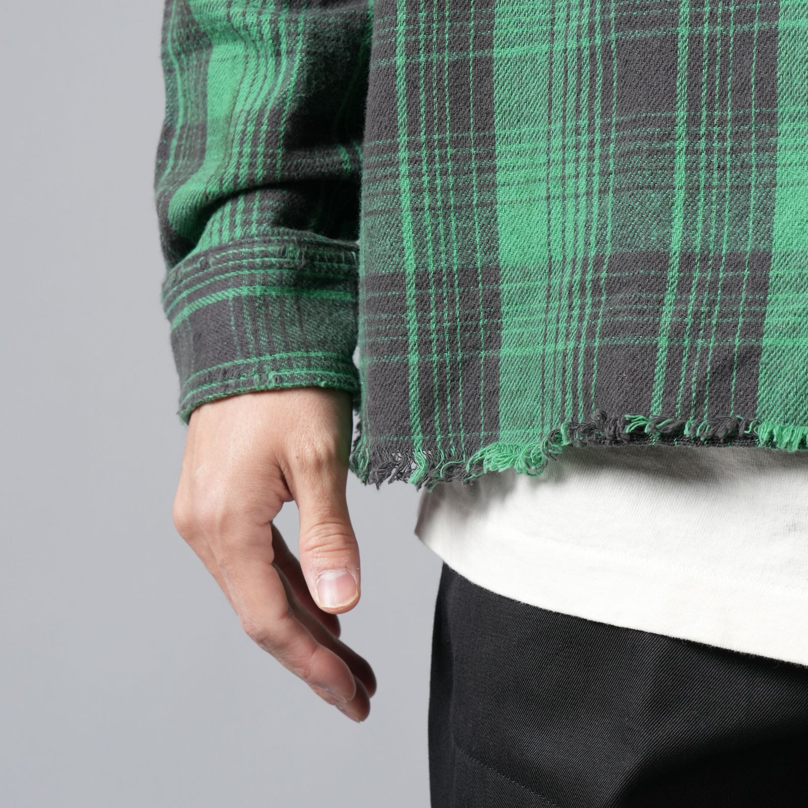 【ラスト1点】SM-YS8-0000-024 / FRNL CHECK SHIRTS / ネルシャツ (グリーン)
