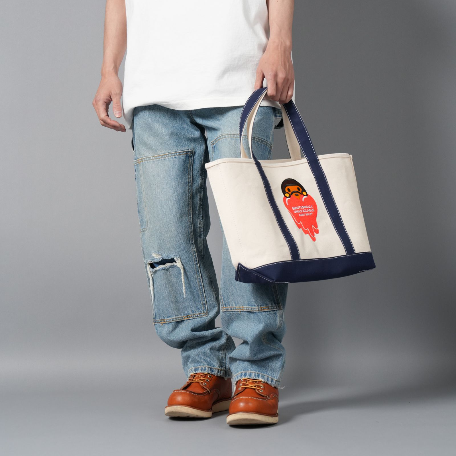 【ラスト1点】【コラボ】EU-HR8-0000-C37 / EU MILO TOTE / NAVY / トートバック  (ネイビー)