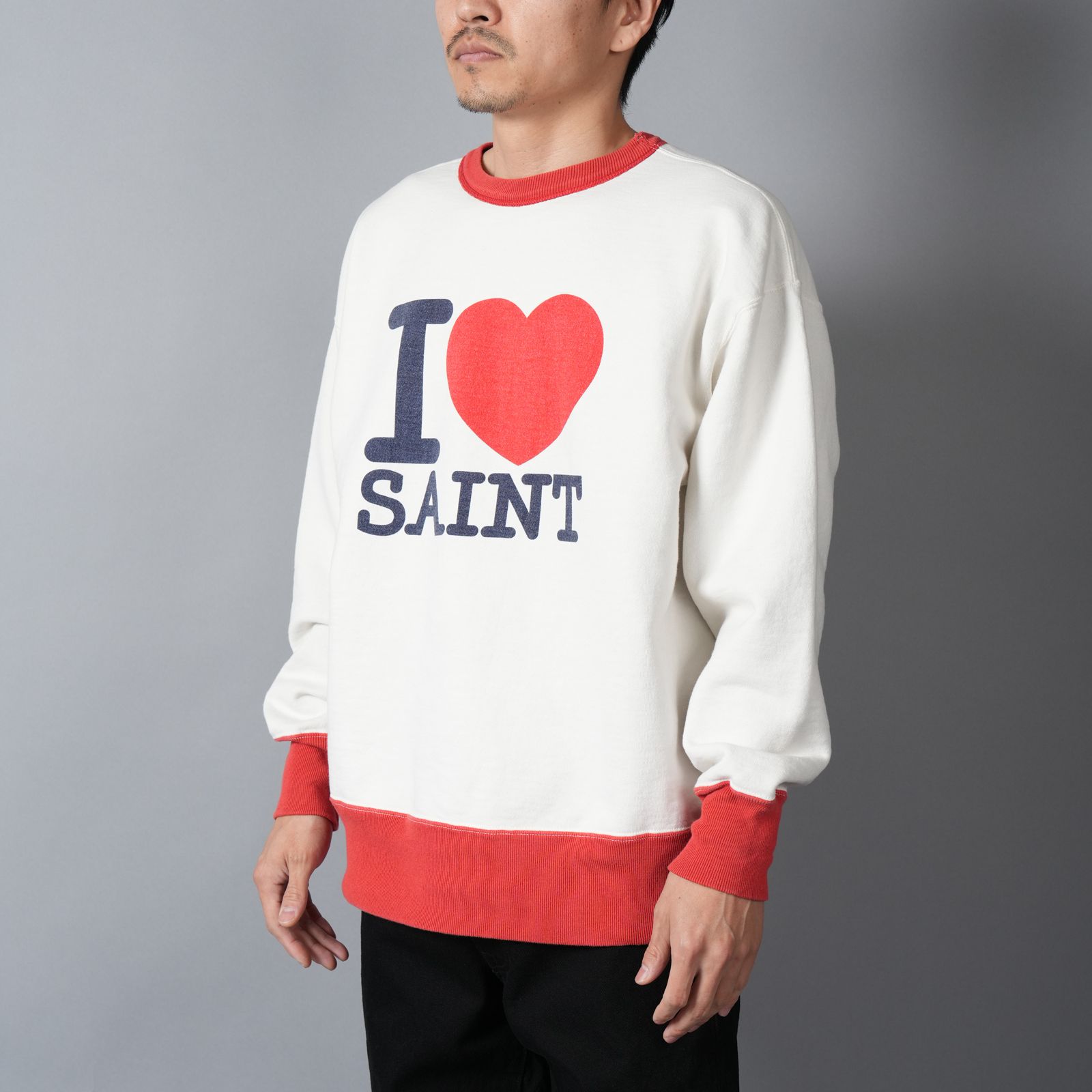 【残りわずか】SM-MK8-0000-055 / CRW NECK SWT / I LOVE SAINT / WHT / スウェット・トレーナー (ホワイト)