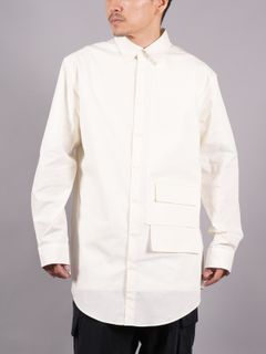 【ラスト1点】【定番アイテム】 Y-3 U SHIRT  / ワイスリー  ユニセックス シャツ ［ストレッチ入り］  (オフホワイト)