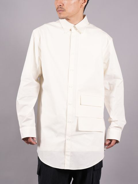 【ラスト1点】【定番アイテム】 Y-3 U SHIRT  / ワイスリー  ユニセックス シャツ ［ストレッチ入り］  (オフホワイト)