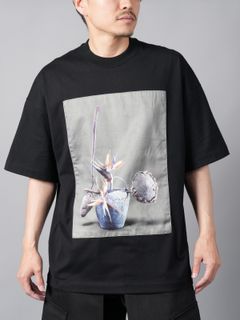 CREW NECK  PRINT T / クルーネック プリントTシャツ (ブラック)