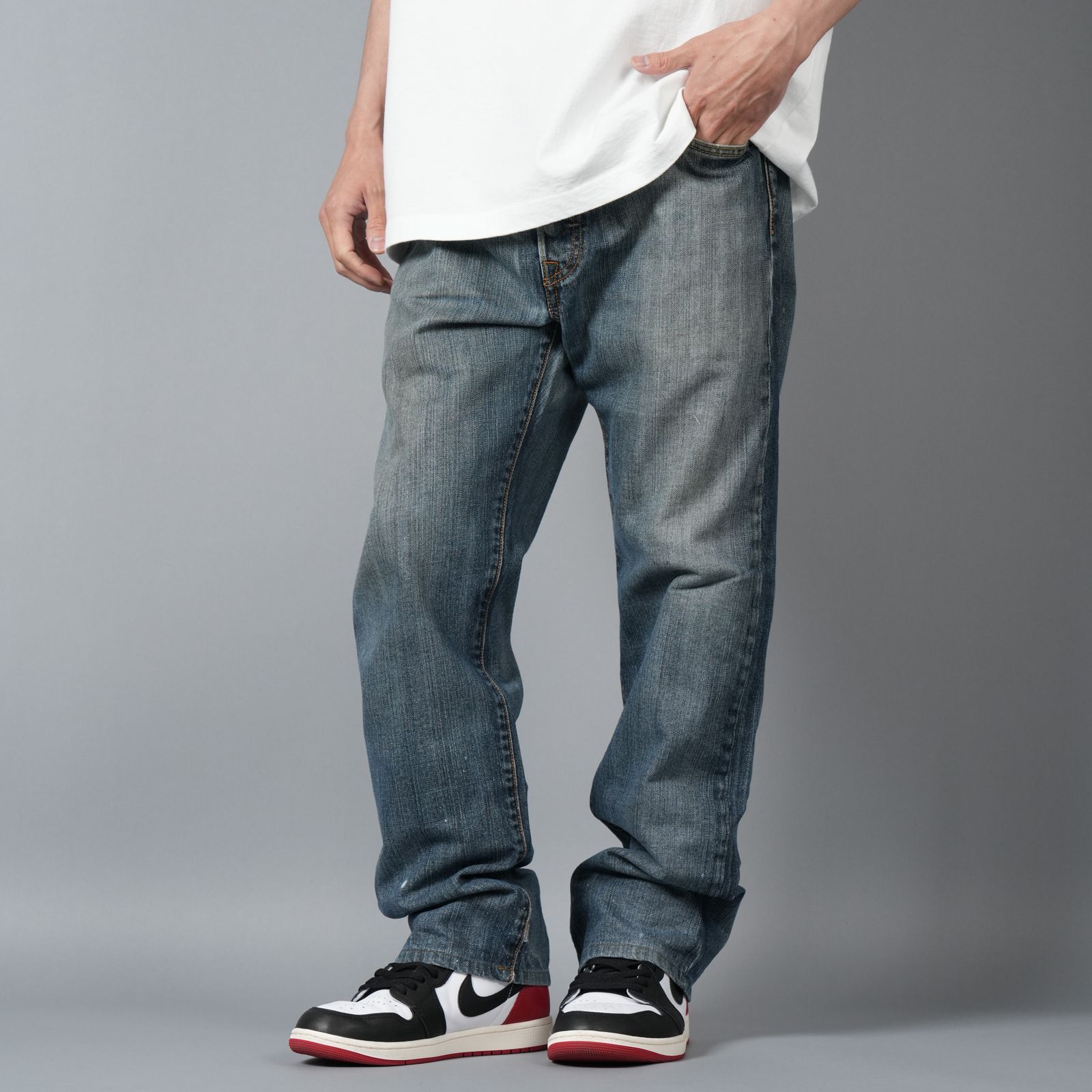 【ラスト1点】BASICKS x Vintage Levi's Heart Pocket Denim / ハートポケットデニム [34インチ] (ブルー)