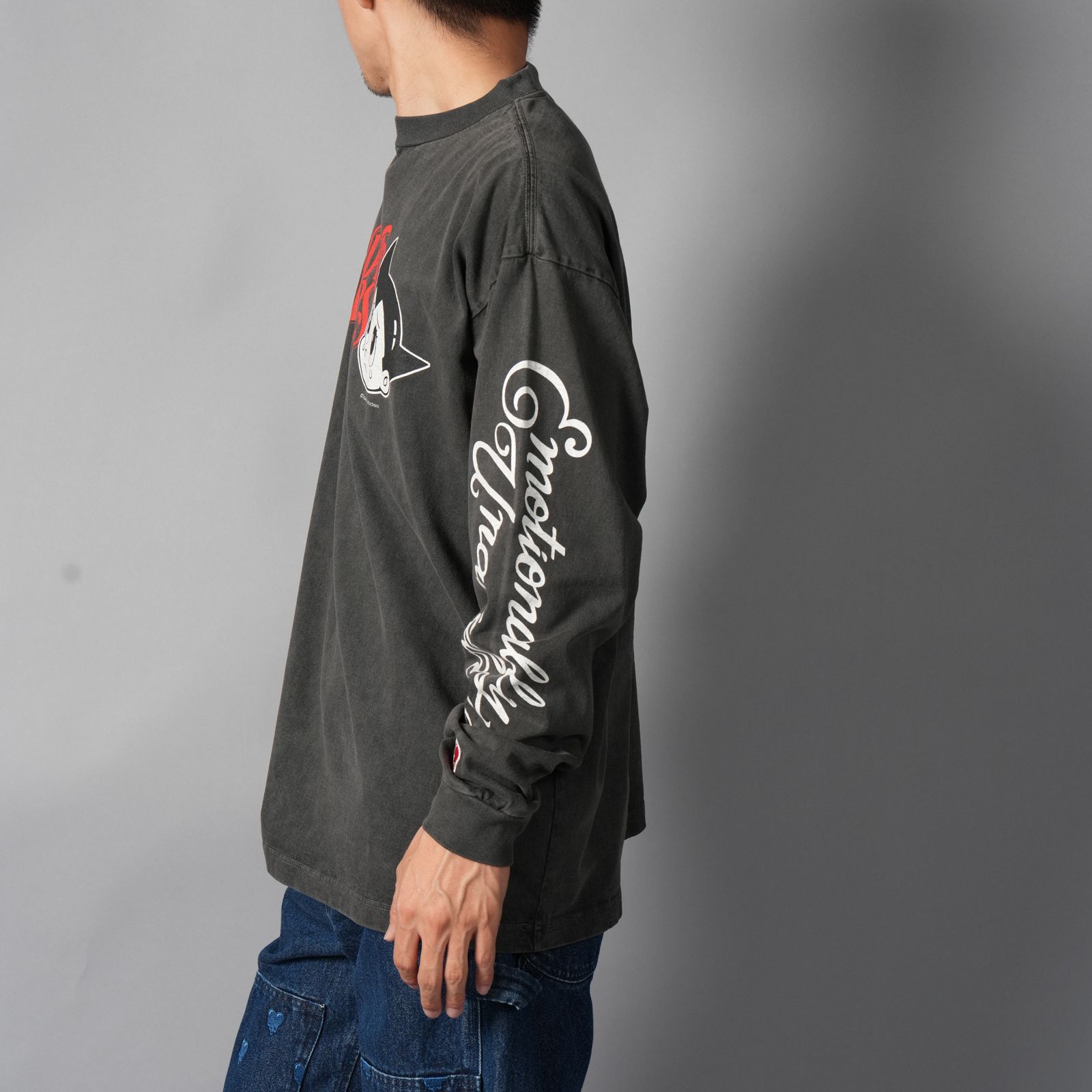 【コラボ】EU-MK1-0000-C09 / EU AB FAVE LS TEE  / BLACK / ロンT・カットソー (ブラック)