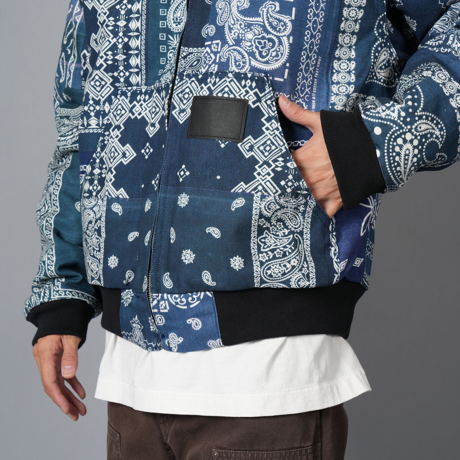 MH027 / Quilted Hoodie Jacket / キルテッド フーディージャケット (ブルー)