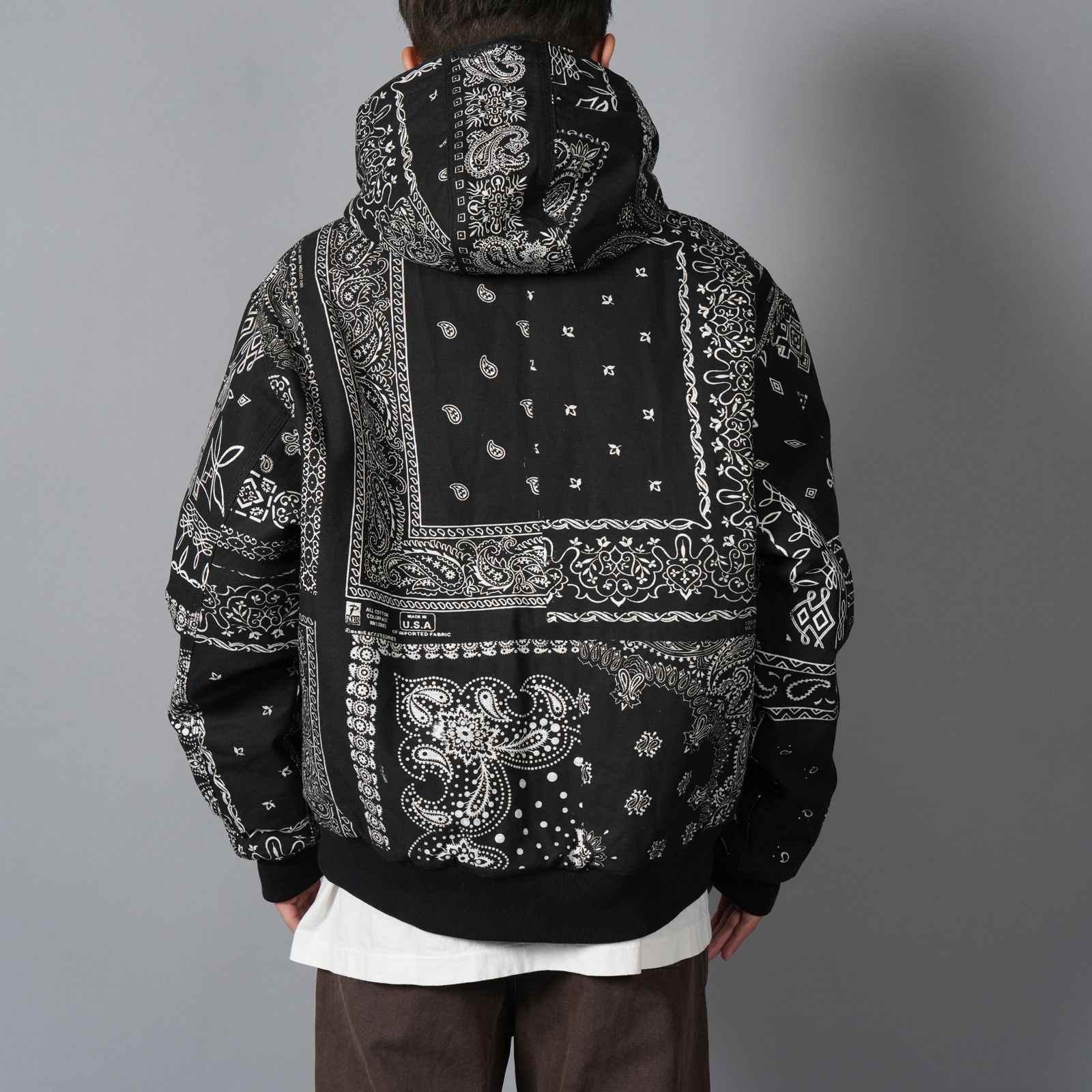 MH027 / Quilted Hoodie Jacket / キルテッド フーディージャケット (ブラック)
