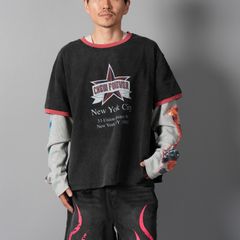 Tommy Layered Ringer Longsleeve / トミー レイヤード リンガー ロングスリーブ (ヴィンテージブラック/グレー)
