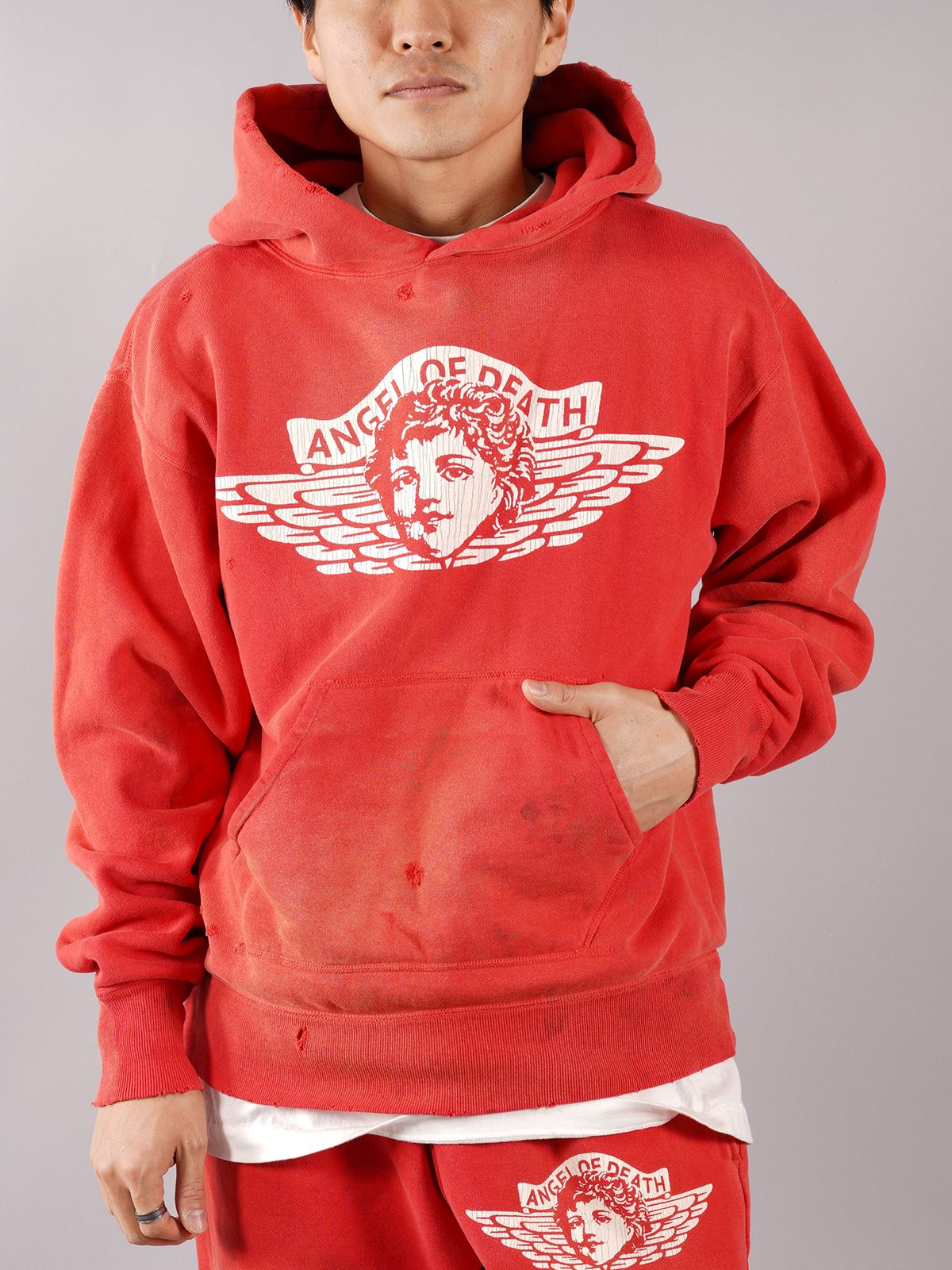 SAINT M×××××× - ラスト1点 / SM-S22-0000-042 / HOODIE / ANGEL / RED