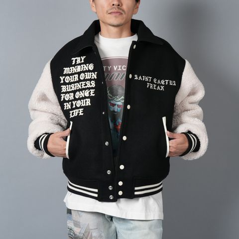 【残りわずか】【コラボ】SM-YS1-0000-C08 / CP_VARSITY JKT / LMA / BLACK / ヴァーシティジャケット  (ブラック)