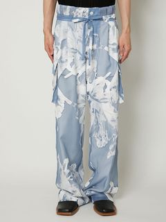 TRANSPARENT FLOWER PANTS / フラワーパンツ (ブルー)