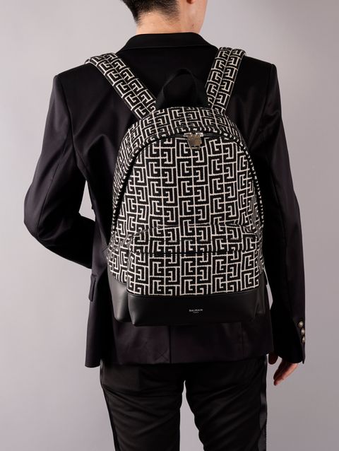 【ラスト1点】BH1 BAG1945 CITY BACKPACK MONOGRAM / モノグラム ジャカード バックパック (リュック) / ブラウン / 定番商品 / メンズ