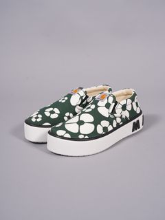 【ラスト1点】 MARNI X CARHARTT WIP - GREEN SLIP-ON SNEAKERS / スニーカー  (フォレストグリーン)