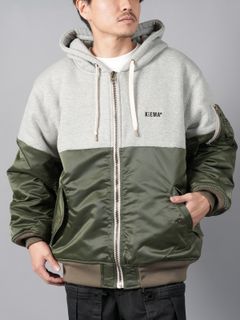 【ラスト1点】 MA-1 HOODIE / エムエーワン フーディー (カーキ)