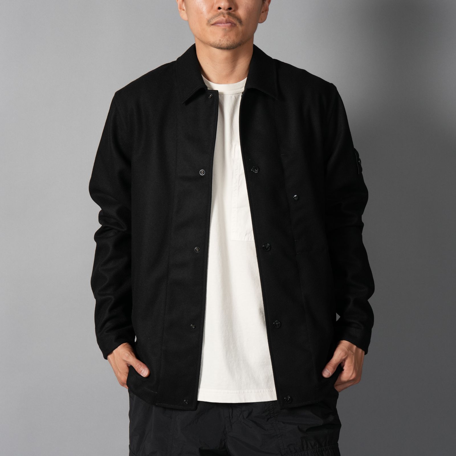 200020 / OVER SHIRT_S.I. GHOST / オーバーシャツ (ブラック)