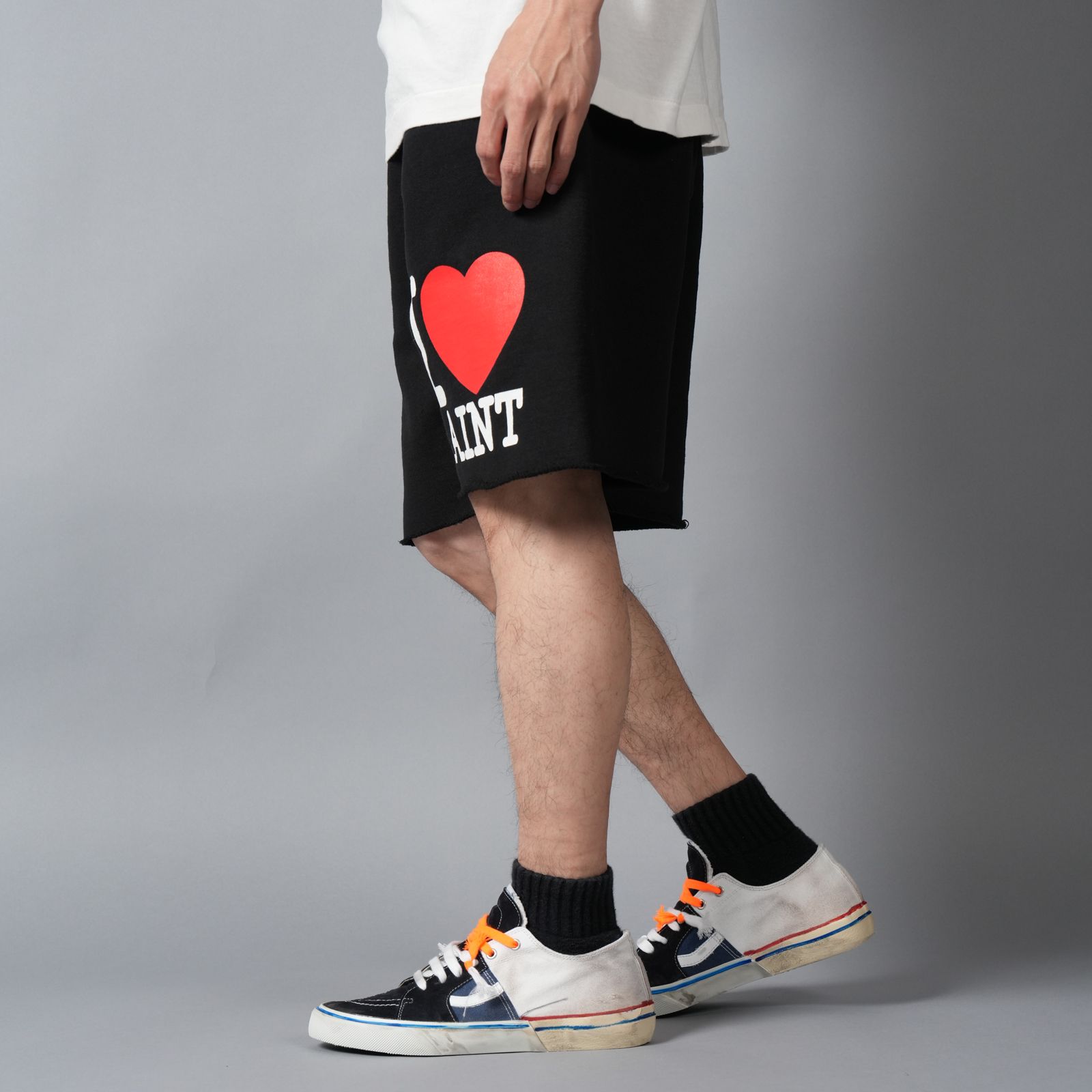 SM-MK8-0000-066 / SWEAT SHORTS / I LOVE SAINT/BLK / スウェットショーツ (ブラック)