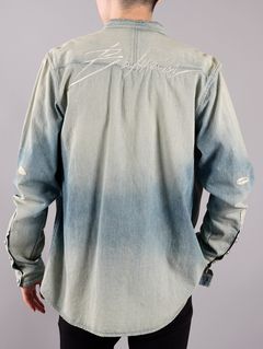 【ラスト1点】BH2 SHIRTS DENIM - デニムシャツ (長袖) / ブルー / ダメージ加工 / メンズ