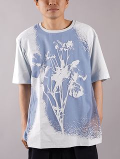 【ラスト1点】LAYERED T-SHIRTS / レイヤード Tシャツ (半袖) / ブルー / オパール加工