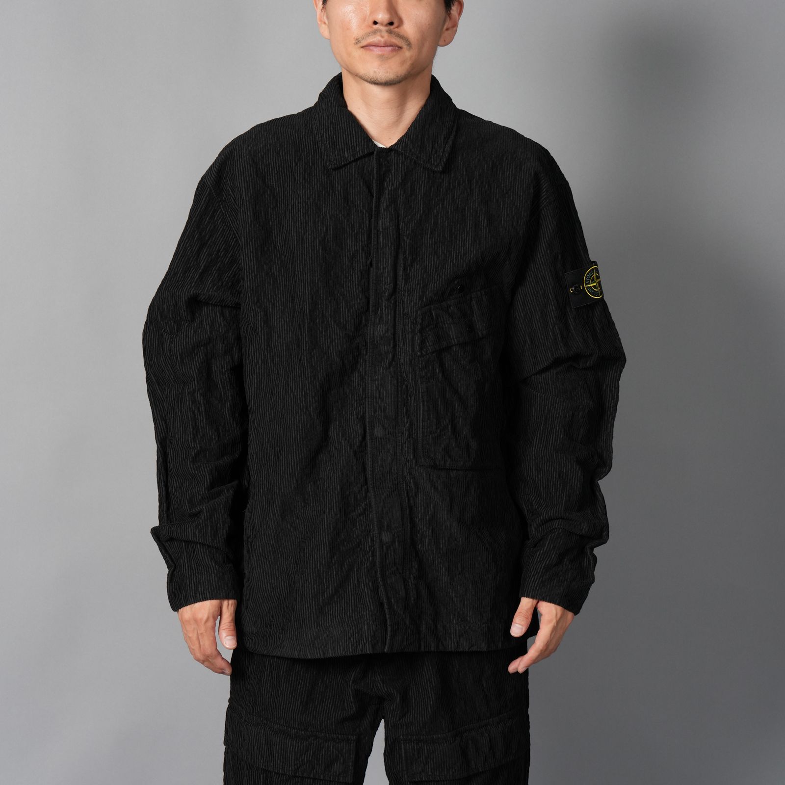 1200020 / WRINKLED CORDUROY 500-TC / オーバーシャツ・コーデュロイシャツ (ブラック)