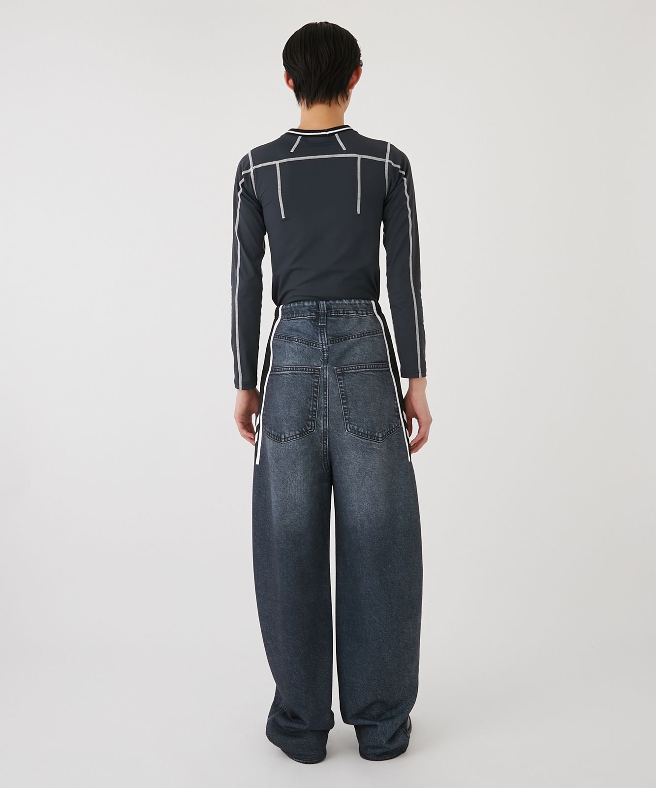 TRANS DENIM SWEAT TROUSER / トランス デニム スウェット トラウザー (ブラック)