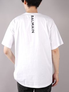 【ラスト1点】BALMAIN BUCK T-SHIRT / バックロゴ Tシャツ (オーバーサイズ) / ホワイト / 定番商品 / メンズ