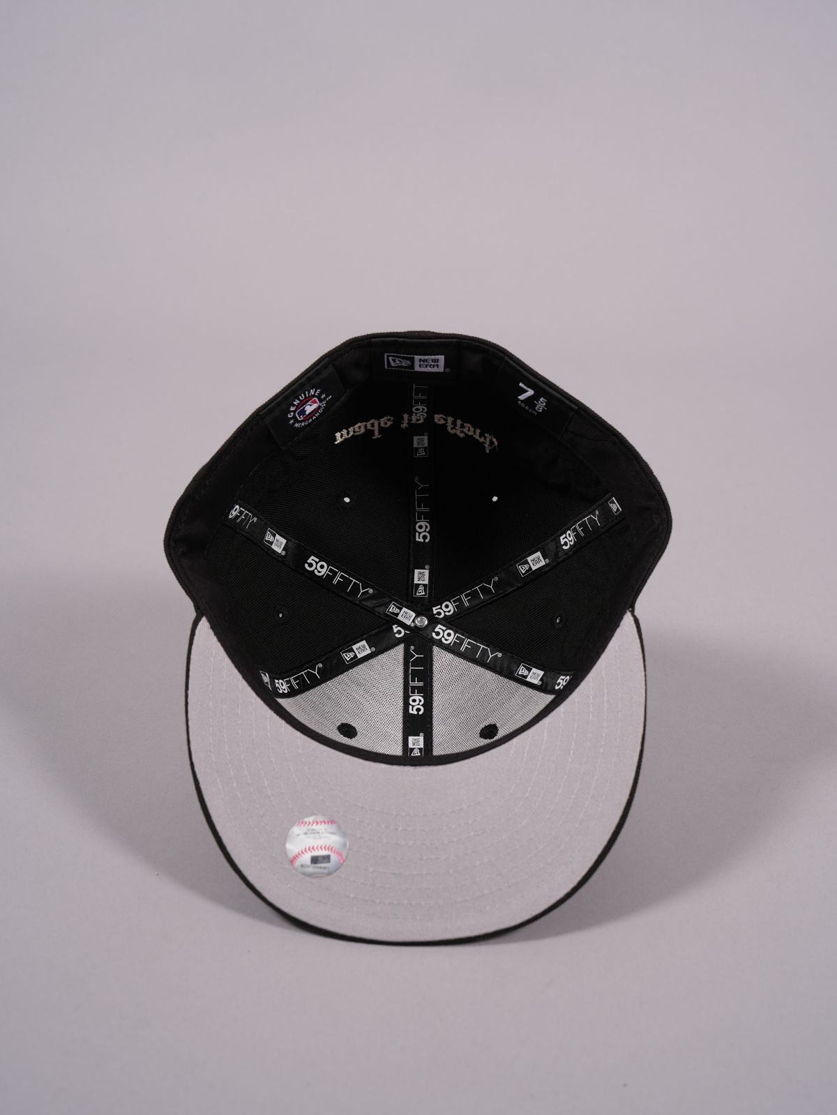 【残りわずか】 BLACK W/CREAM NY YANKEE FITTED / 59FIFTY / ベースボールキャップ 【カスタム】  (ブラック/グレー)
