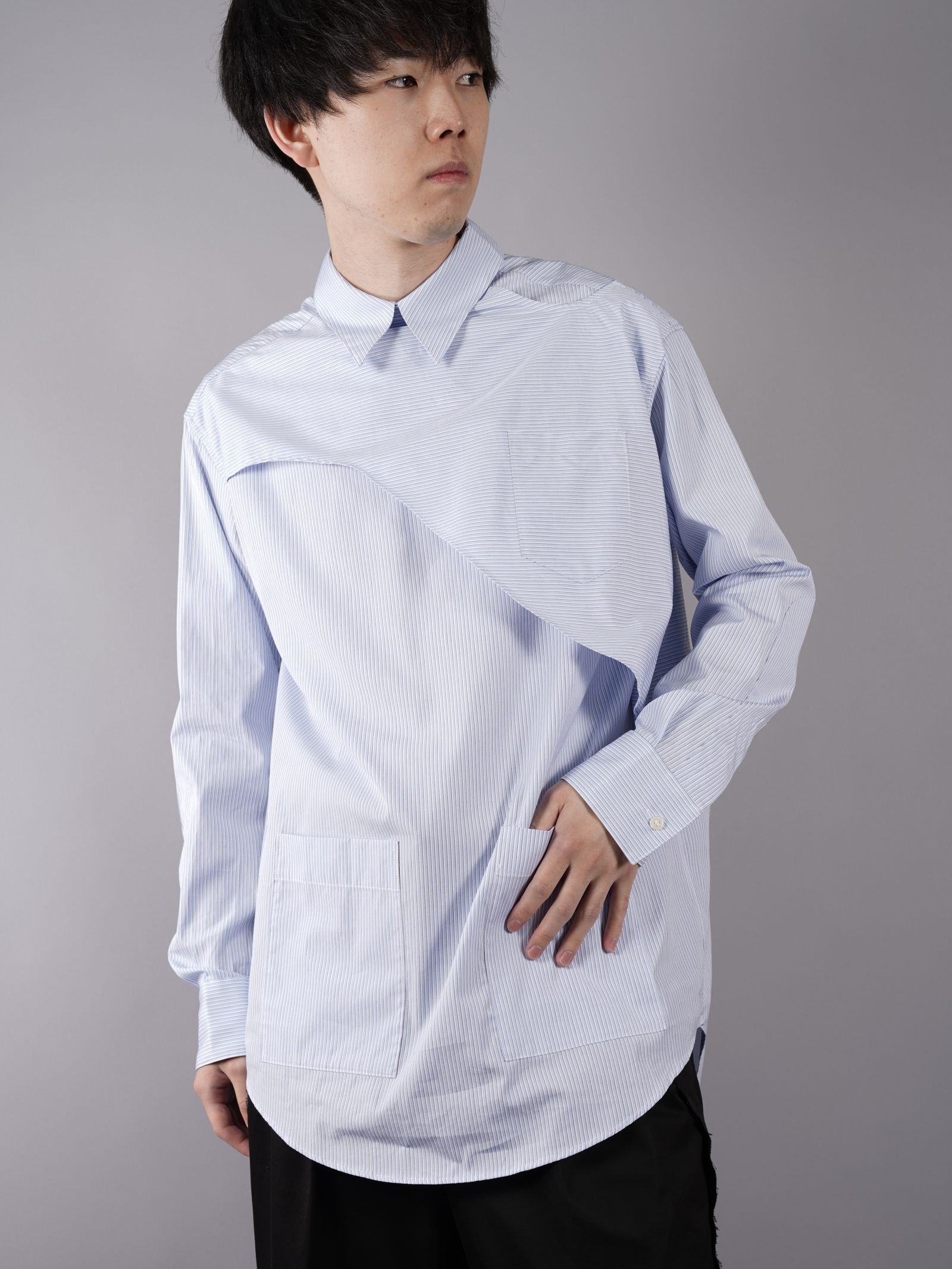 YUKI HASHIMOTO - BACK ZIPPED SHIRT / レイヤード シャツ (バック