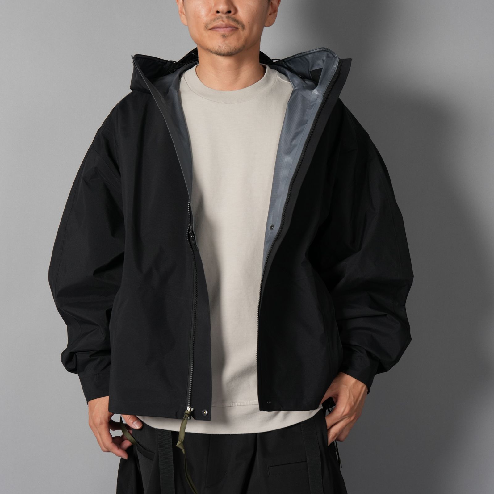 J129-GT / 3L Gore-Tex jacket  / ナイロンジャケット[ウルトラワイドフィット][プロシェル](ブラック)