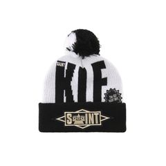 SM-HR1-0000-C13 / KLF_KNIT CAP / KLF / WHITE / ニットキャップ (ブラック/ホワイト)